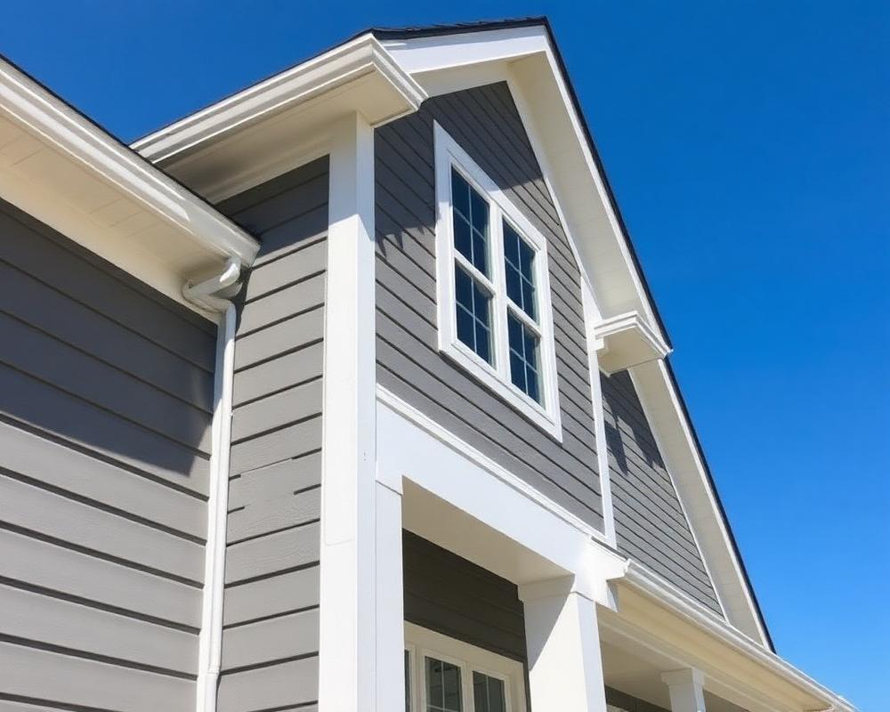 Gray and white painted exterior of a Texas home — Houston exterior painting